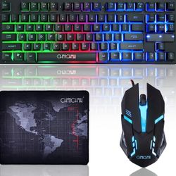 RGB Keyboard and Mouse w Mousepad 