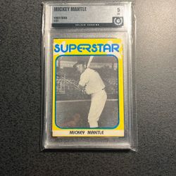 Mickey Mantle 1980 Superstar Baseball Card- Graded 5