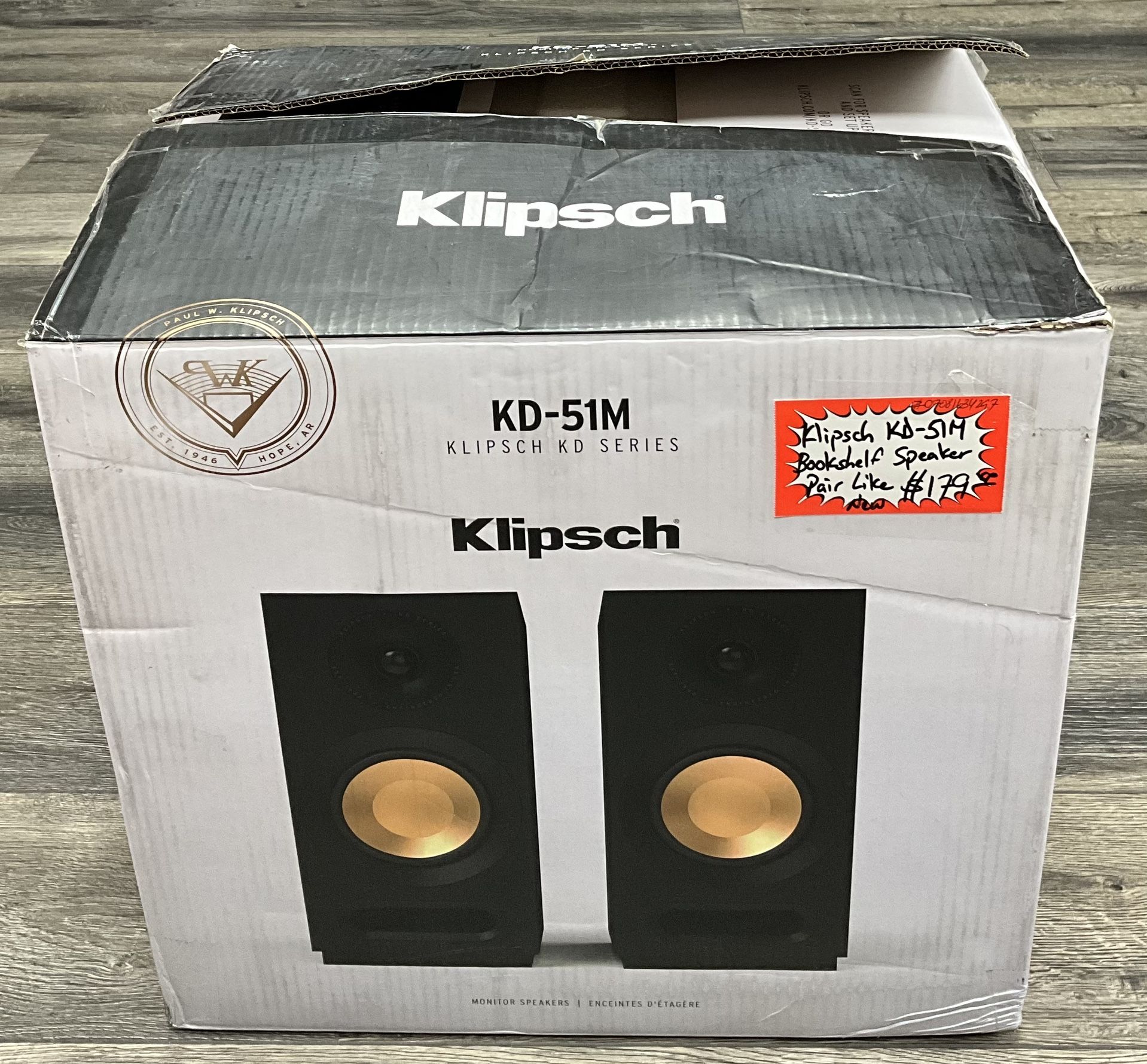 Klipsch KD-51M Bookshelf Speaker Pair Like New