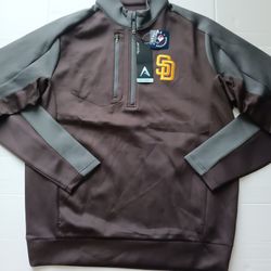 San Diego Padres Antigua Men's Team Quarter-Zip Pullover Sweater Brown