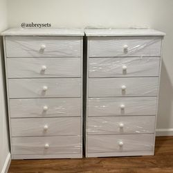 White 6 drawer chest