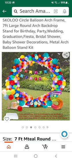 Large Circle Balloon Arch Backdrop Frame Stand 7ft Thumbnail