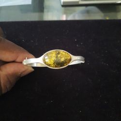 Sterling Silver Amber Bracelet 