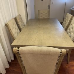Dining Table With 6 Chairs , 2 End Tables And Buffet