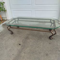 Glass &  Iron Coffee Table