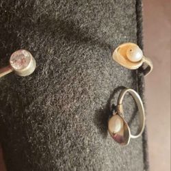 Brasalete Y Anillo De Plata 925 Con Perla