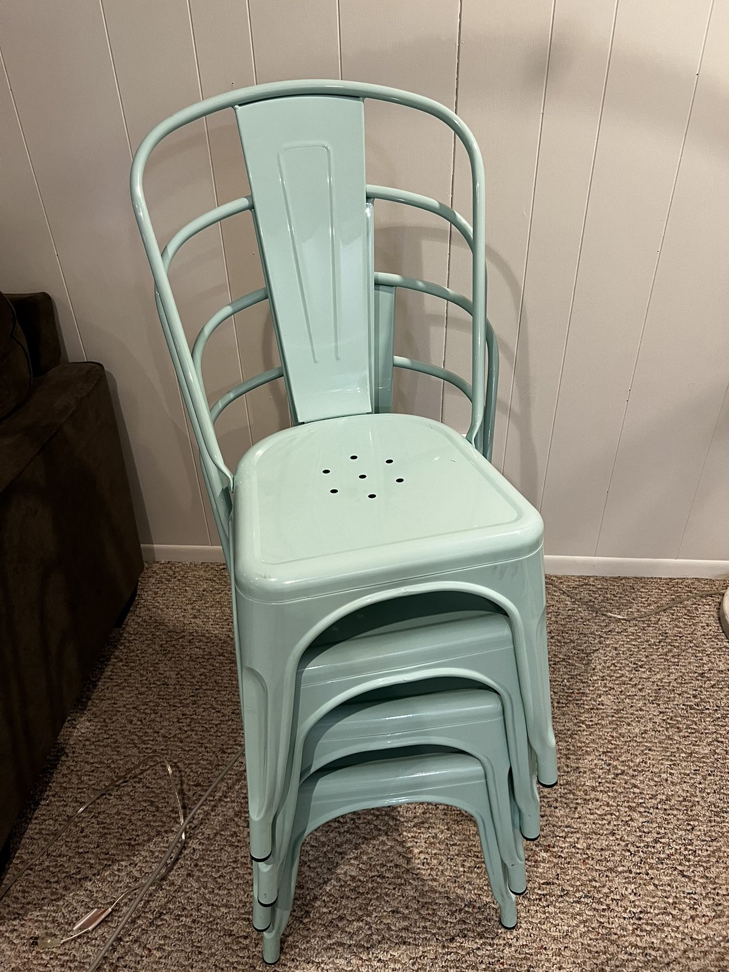 Teal Metal Chairs