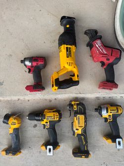 Milwaukee and dewalt tools