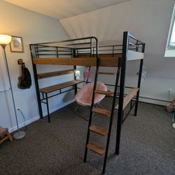 Full size loft bed with desk/shelves