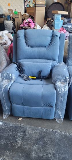 Blue Power Lift Recliner Chair