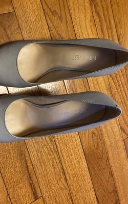 Light Gray Leather Pumps
