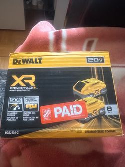 DEWALT 20V MAX XR POWERPACK 8Ah Battery 2-Pack.  Model DCB2108-2. Includes two 8Ah XR POWERPACK batteries. New.  Pickup available. Cash preferred.