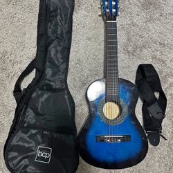 Acoustic Guitar With Strap And Case 