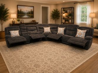 Free Delivery - Very Comfy Huge Gray Recliner Sectional Couch Sofa Set