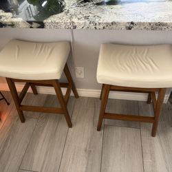 Pair of Modern Backless Bar Stools- counter height