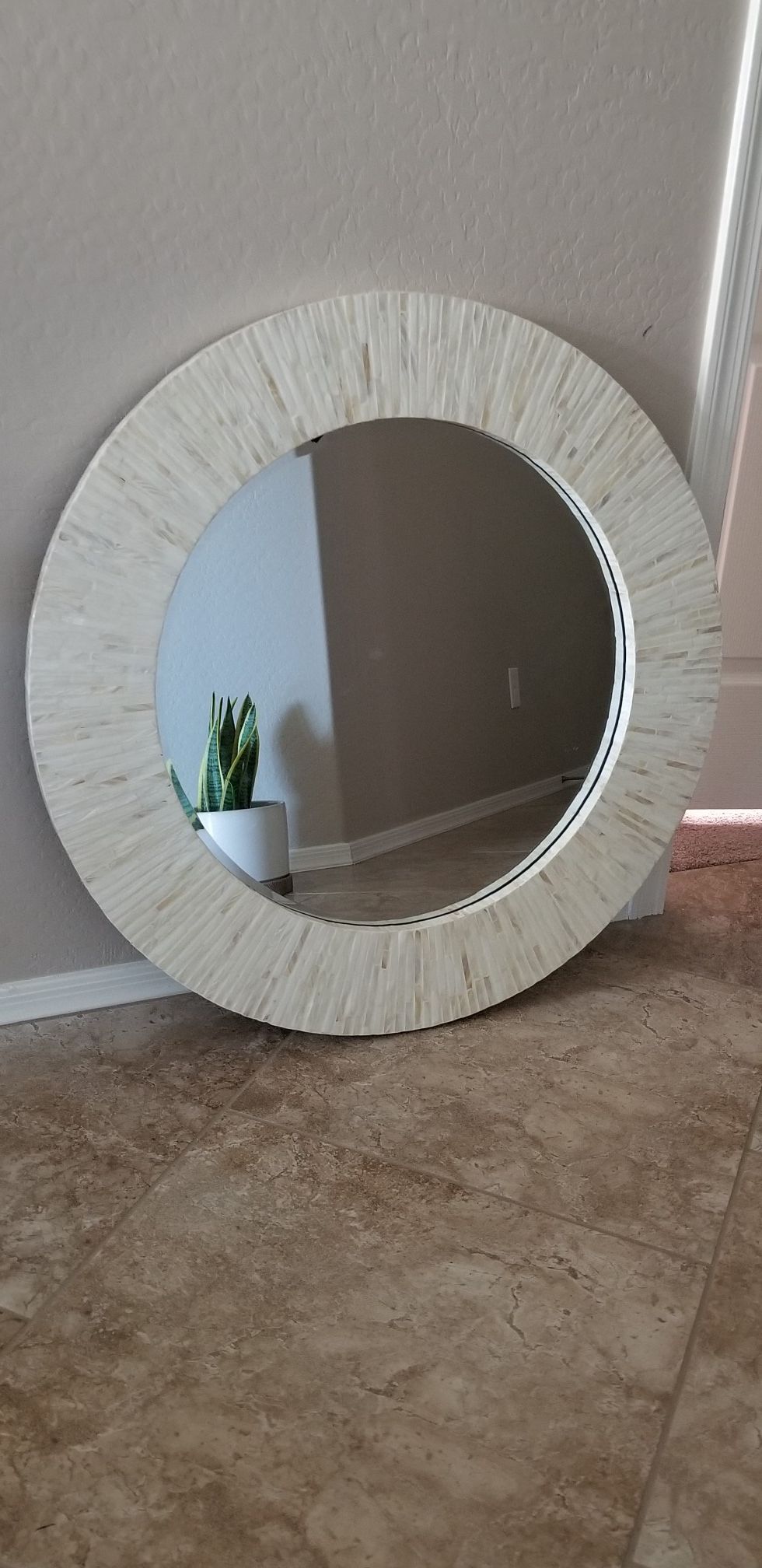 Mother of pearl wall mirror