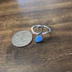 Silver Fire Opal Ring