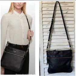 Kate Spade Shoulder Jackson Street Melisse Black Leather Cross Body Bag Purse