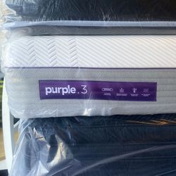 King Size Mattress Purple 3 Hybrid 12” Inches Thick With Its Plastic Direct From Factory Same Day Delivery  