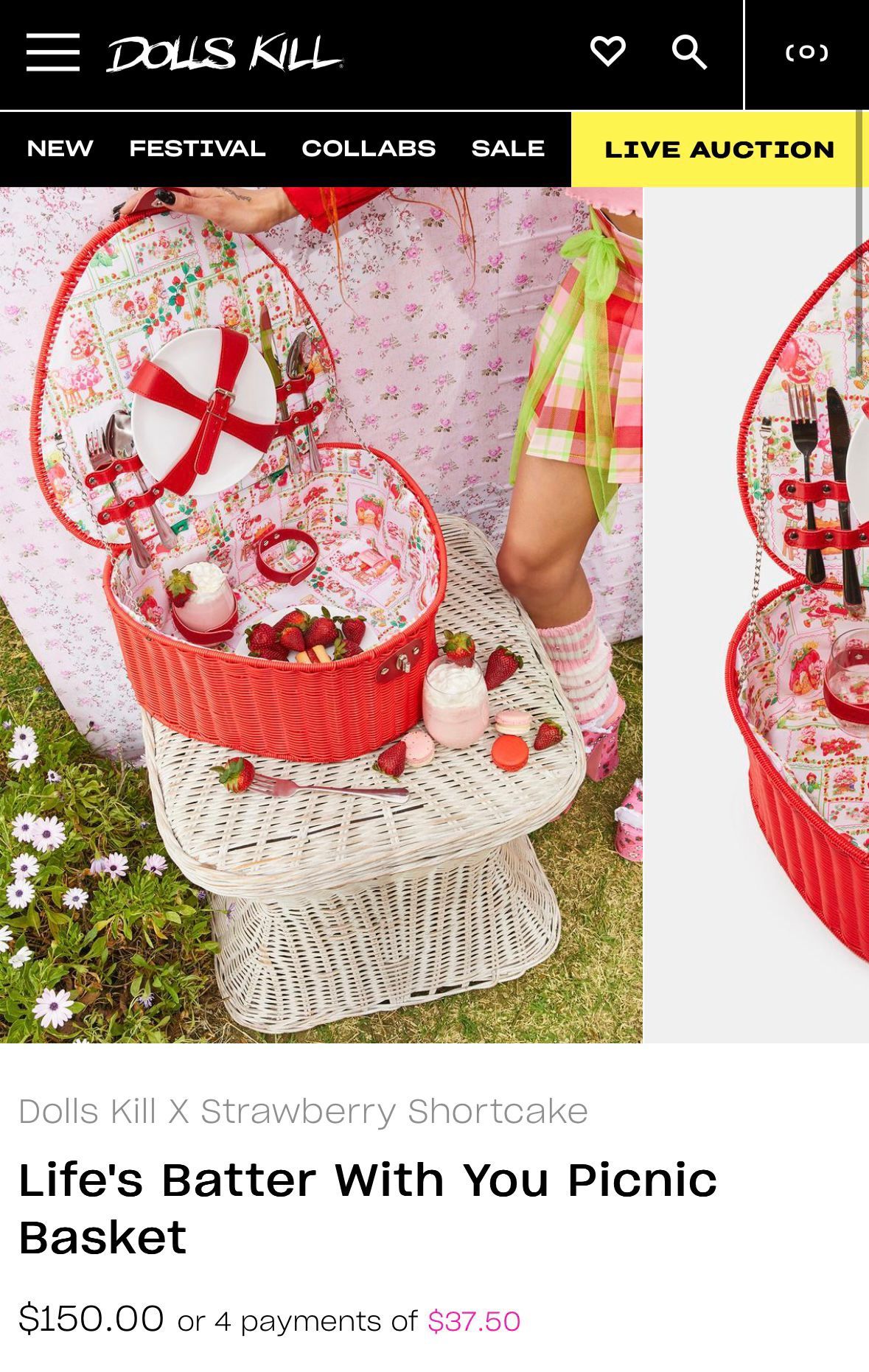 Dolls Kill X Strawberry Shortcake Picnic Basket
