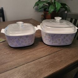 2 Large Deep Corningware Dishes