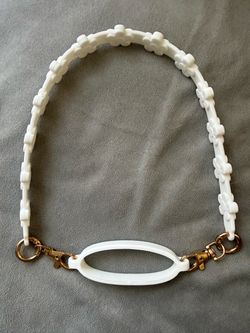 White Floral Chain Water Bottle Strap with Gold Clasps