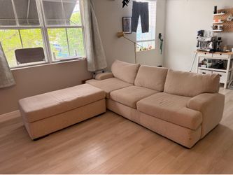 Beige / Sand Couch with Ottoman - near college park