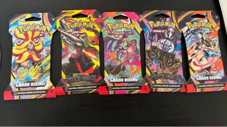 5 Sealed Pokémon Mega Evolution Booster Packs – Chaos Rising & Pitch Black