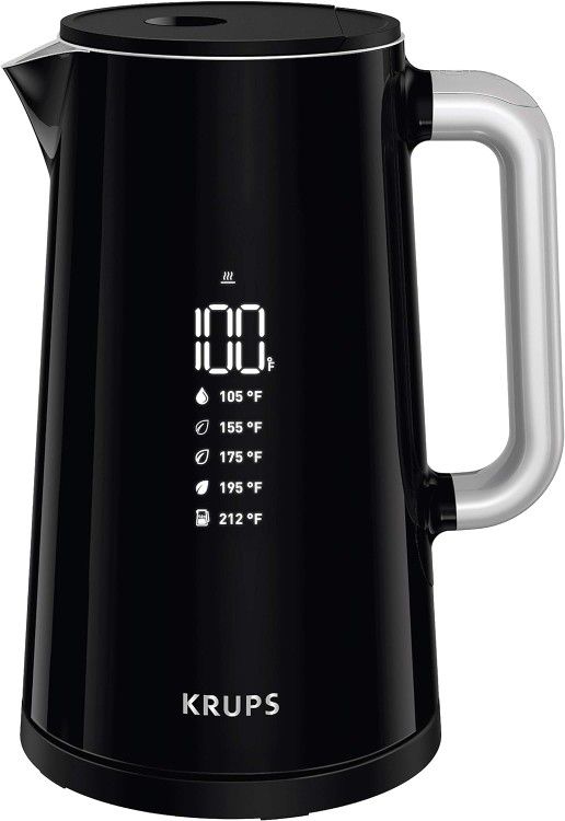 New Krups Smart Temperature Plastic And Stainless Steel Electric Kettle