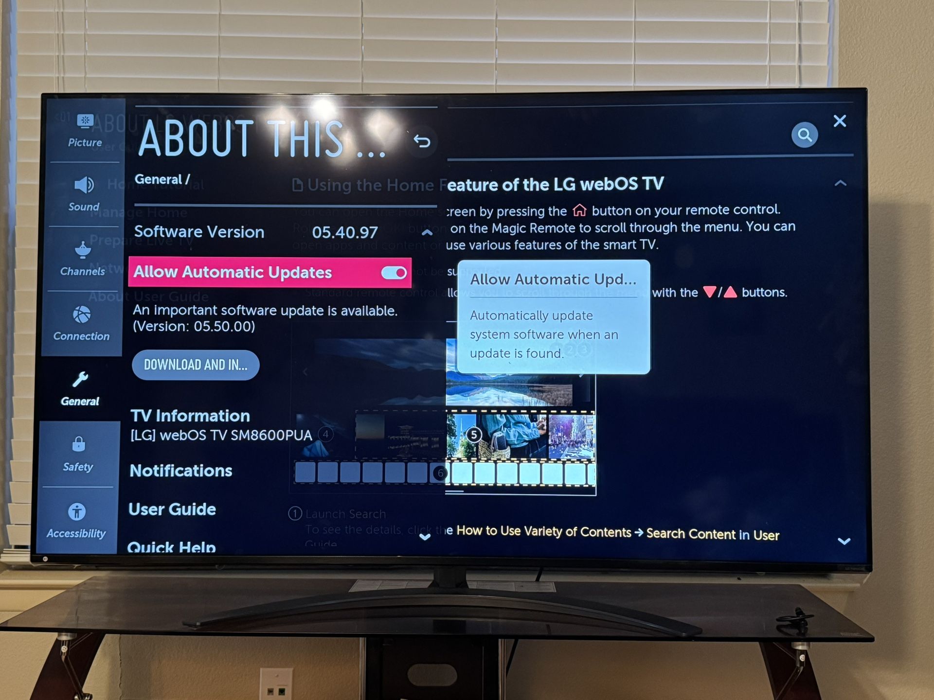 65” LG Ultra Thin TV