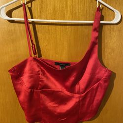 Red Satin Top