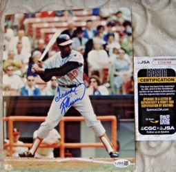 JSA COA FRANK ROBINSON SIGNED 8x10 GLOSSY BASEBALL PHOTO