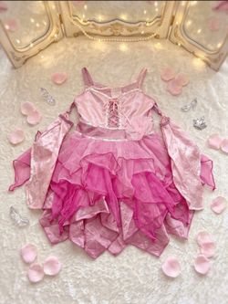 Pink Fairy Princess Mini Dress with Arm Sleeves