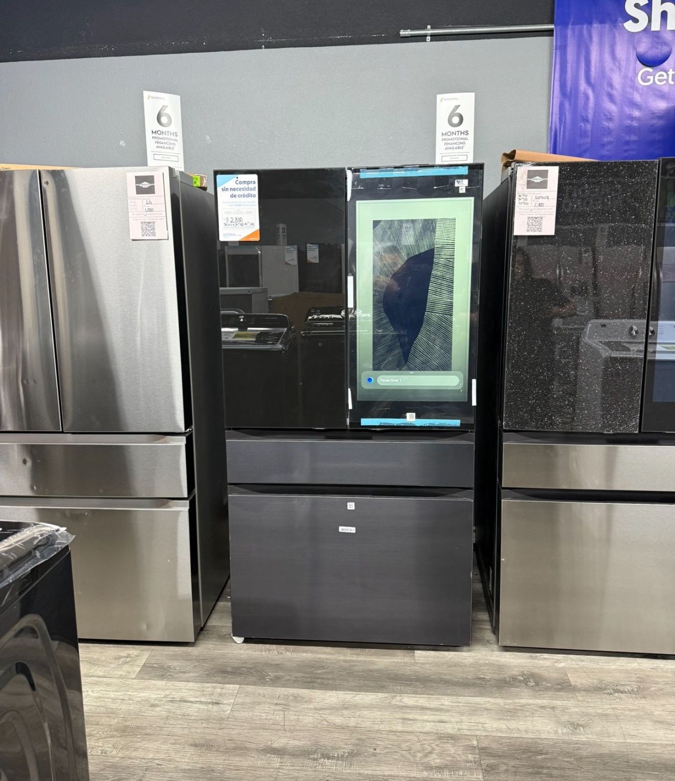 Samsung - Bespoke 29 Cu Ft 4-Door French Door Refrigerator with AI Family Hub+ - Charcoal Glass & Matte Black 🖤