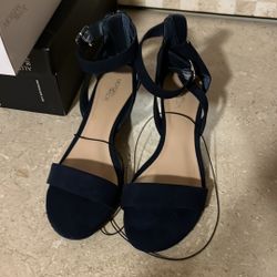 Morgan Taylor Blue. 6 1/2 Wedges 