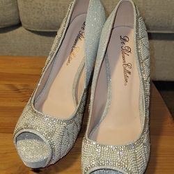 Silver Rhinestone High Heel