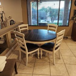 Farmhouse Table And Chairs White And Gray