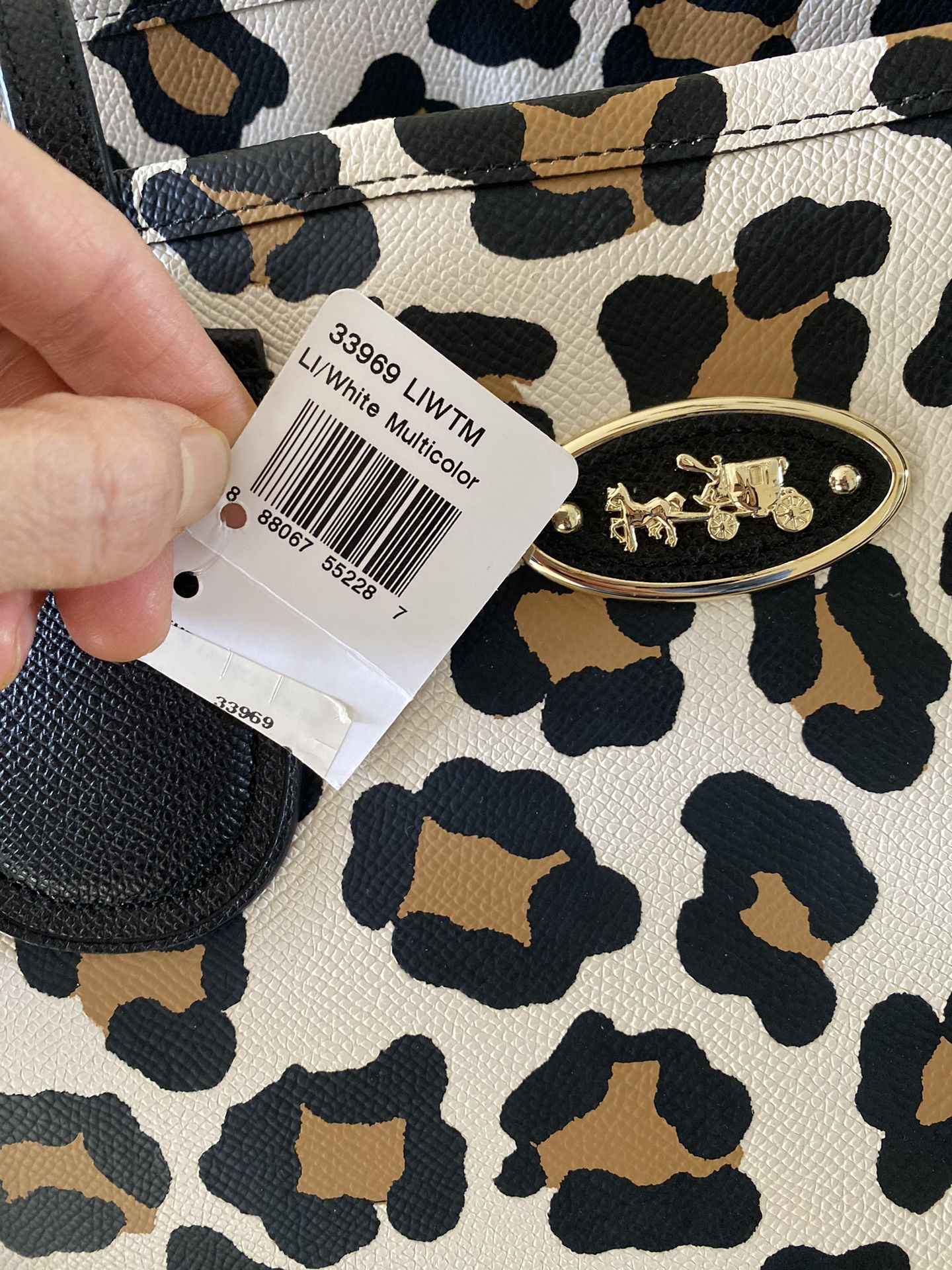 NWT Coach Taxi Zip Top Tote In Ocelot Print Leather for Sale in