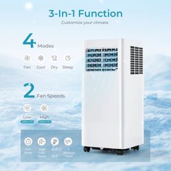 EUHOMY Portable Air Conditioners 3 in 1 Portable Cooling AC with Dehumidifier, Fan, Sleep Modes