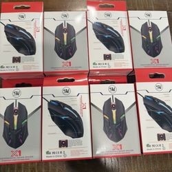 USB Wired Mouse 3 Button 7 Colored LED Brand New