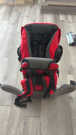 Red and Gray Child Carrier Hiking Backpack