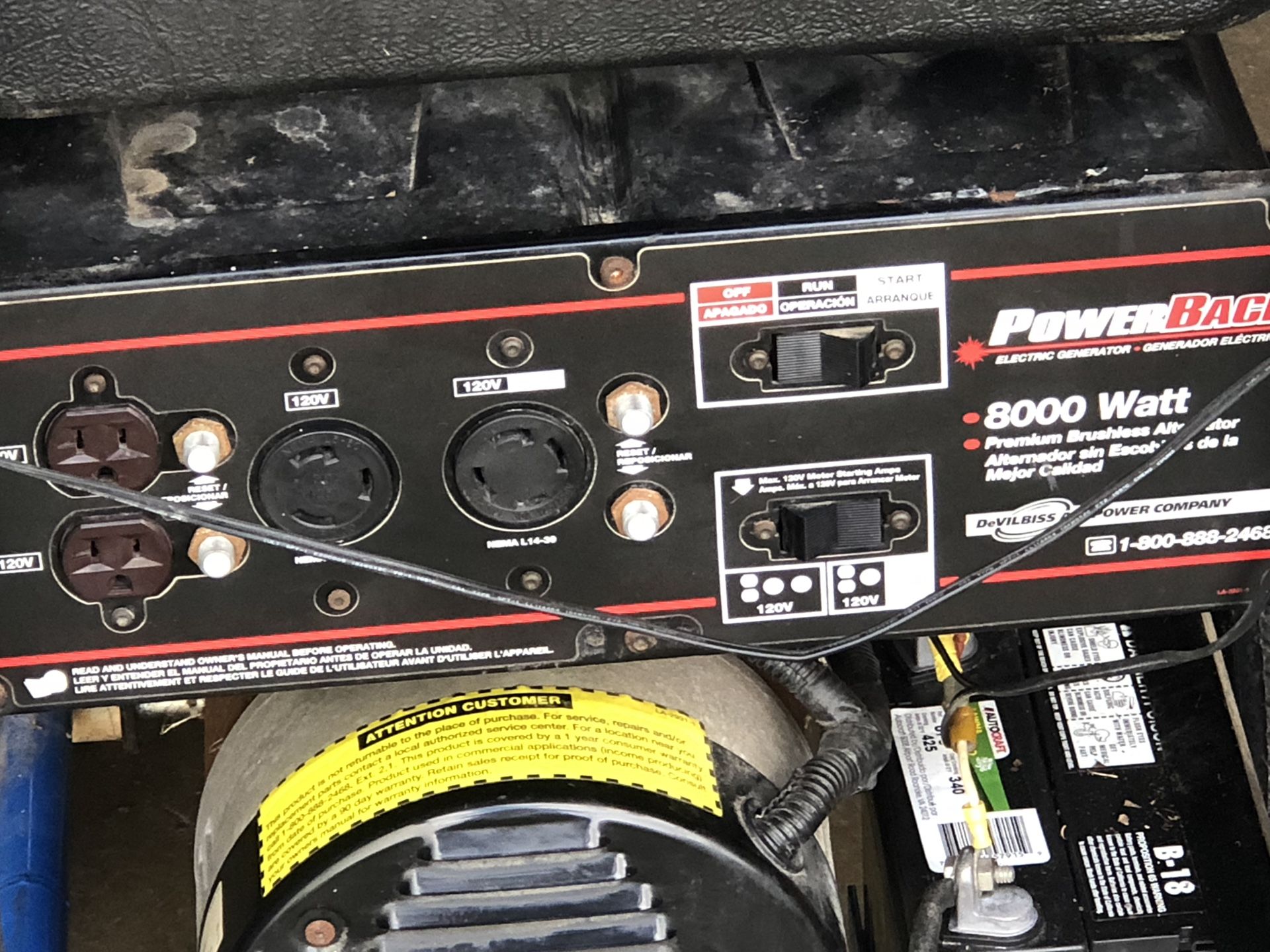 Devilbiss Powerback 8000 watt generator for Sale in Toronto, OH OfferUp