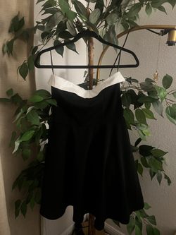 New-Black & White Bow Mini Dress