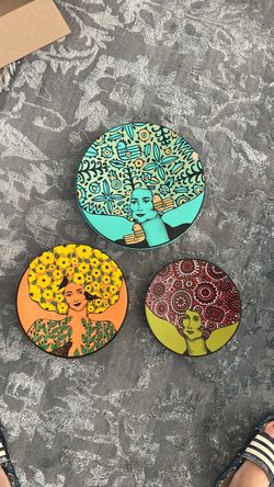 Set of 3 Decorative Round Art Wall Decorations