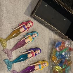 36pcs Diving Gem Pool Toys Colorful Diamonds Set Treasure Pirate Box Summer Swimming Diving Toys for Boys and Girls