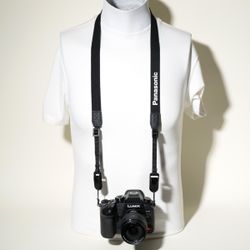 Panasonic Black Canvas Camera Neck Strap 46", Peak Design Quick Release Anchors