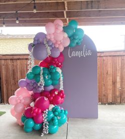 Encanto Birthday Backdrop And Balloons 
