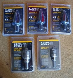 Klein Tools 3 Step Drill Bit #15 and 2 Carbide Hole Cutters Bits