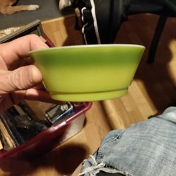 Vintage Anchor Hocking Burnt Orange And Green Bowl 2 Total