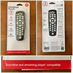GE Universal Remote 3 Device For All Major Brands